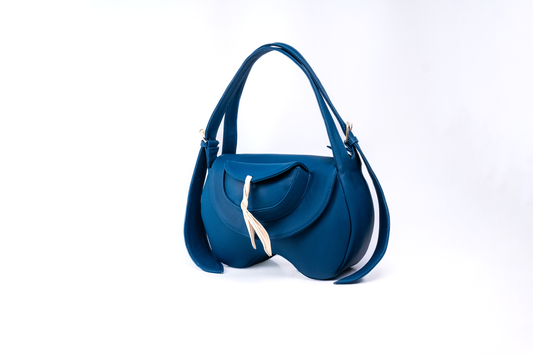 Bolsa messenger Callisto azul con orejas de conejo latte, Luna Lenore