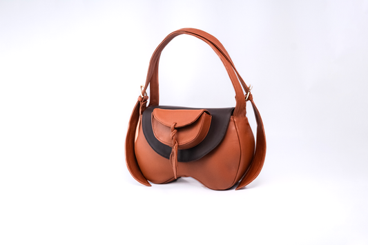 Bolsa messenger Callisto café con orejas de conejo tono café, Luna Lenore